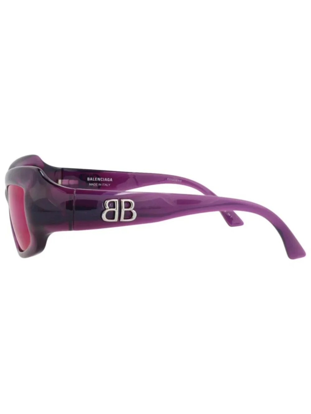 New Balenciaga Women's Sunglasses Square Rectangle Bio Injection Frame Violet